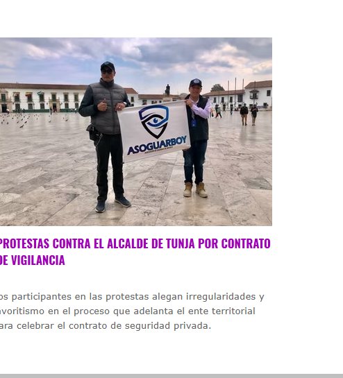 Protestas en la plaza de Tunja